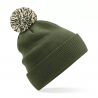 Winter hat - mod. B450:Olive Green, 100% acrylic, Oatmeal, One Size